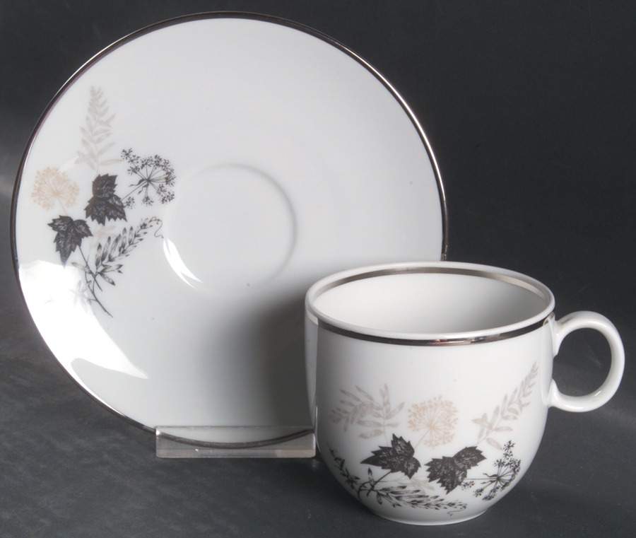 Wooddale Flat Cup & Saucer Set by Heritage China-1