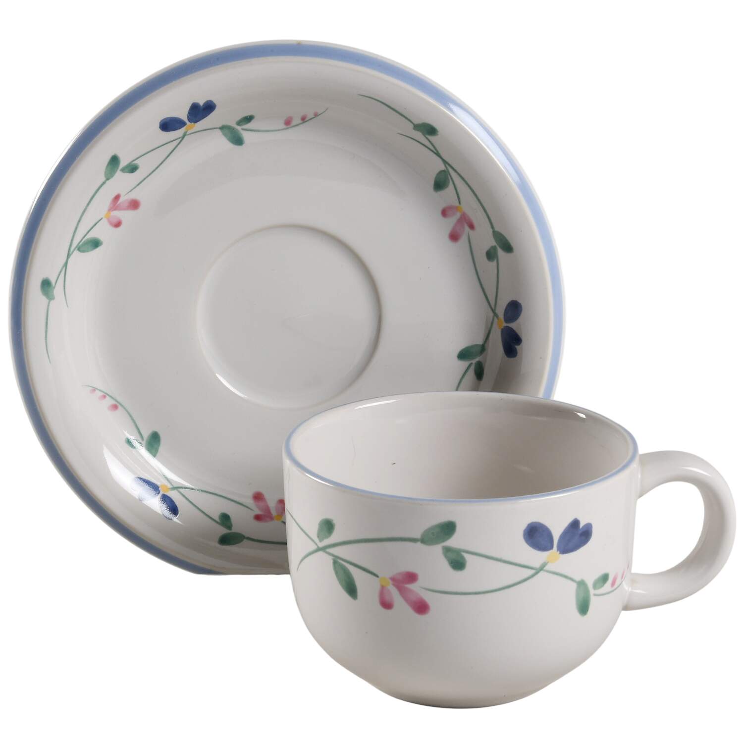 Allegro Flat Cup & Saucer Set by Hearthside-1