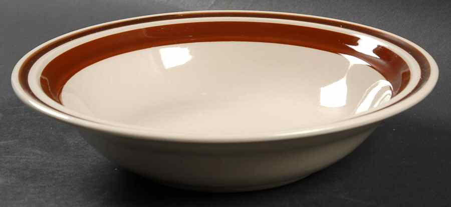 Estate Dark and Light Brown Rim Soup Bowl by Hearthside-1