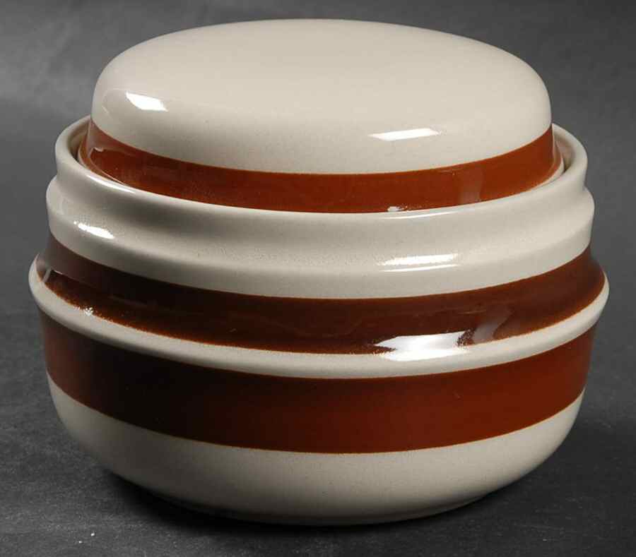 Estate Dark and Light Brown Sugar Bowl & Lid by Hearthside-1
