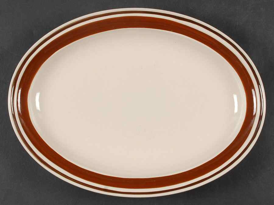 Estate Dark and Light Brown 13" Oval Serving Platter by Hearthside-1