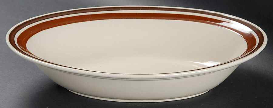 Estate Dark and Light Brown 10" Oval Vegetable Bowl by Hearthside-1