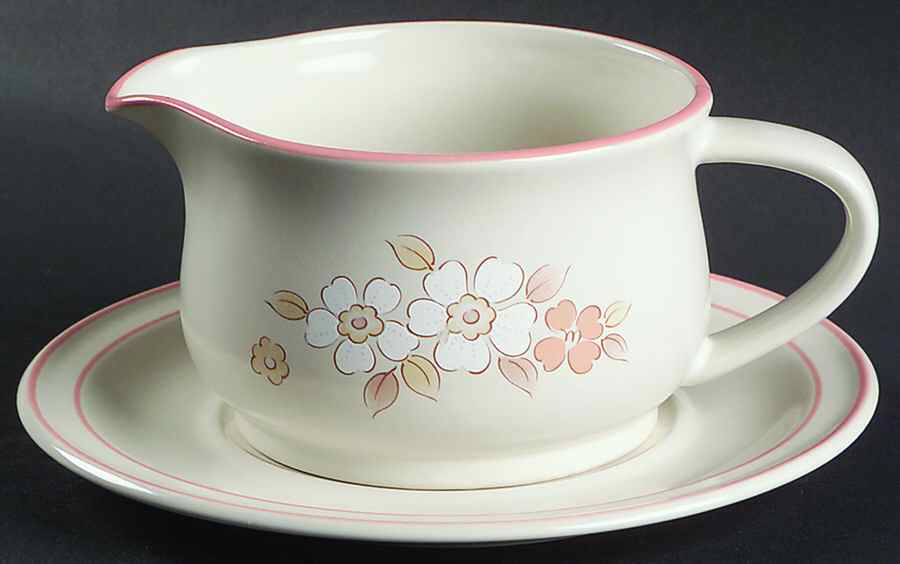 Fleur De Bois Peach Gravy Boat & Underplate by Hearthside-1
