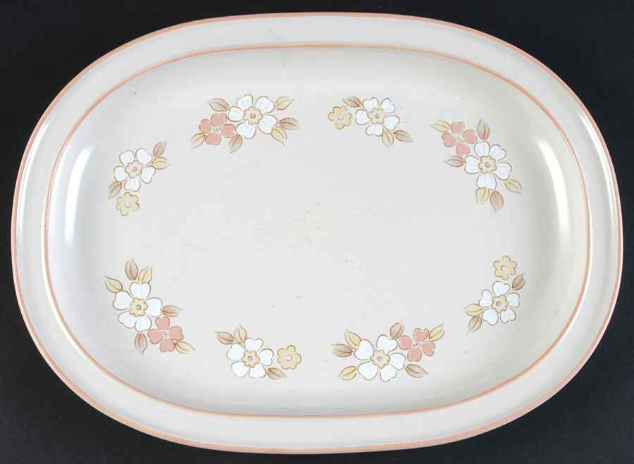 Fleur De Bois Peach 12" Oval Serving Platter by Hearthside-1