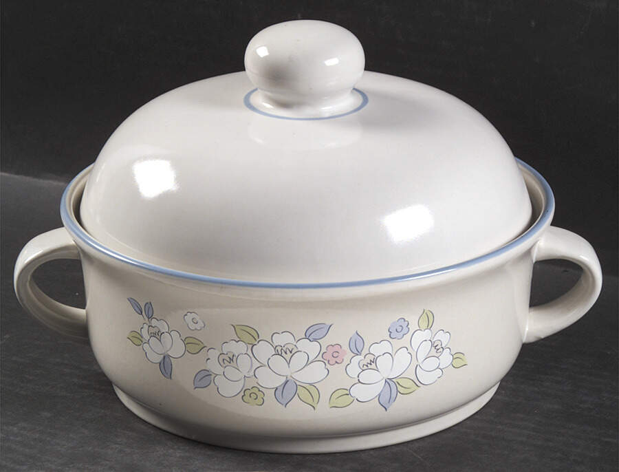 Fleur De Lune 2 Qt Round Covered Casserole by Hearthside-1