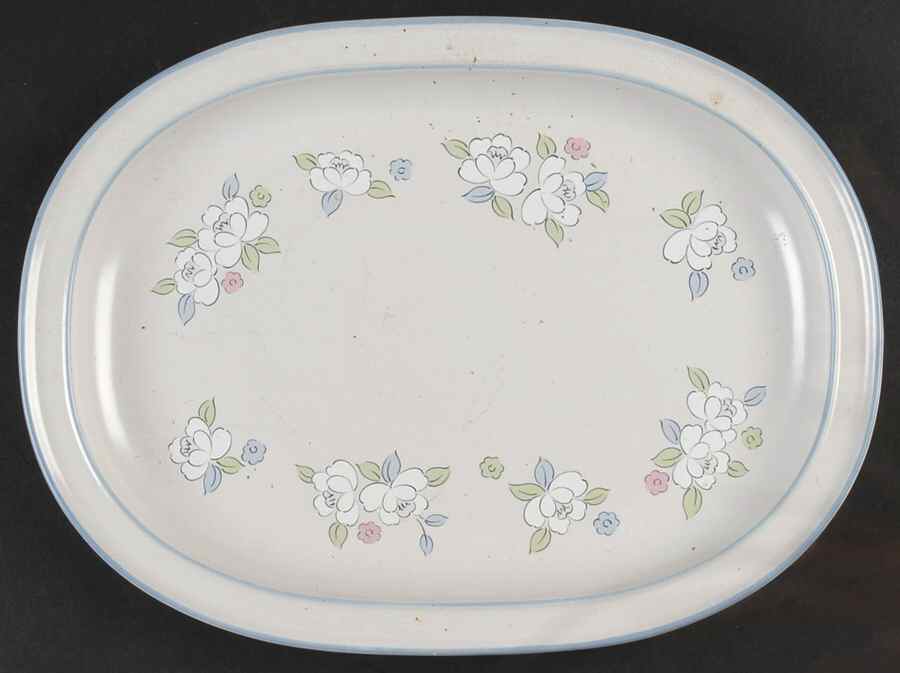 Fleur De Lune 12" Oval Serving Platter by Hearthside-1