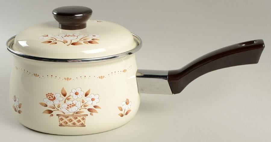 Mayblossom Brown 2 Quart Metal Covered Saucepan by Hearthside-1