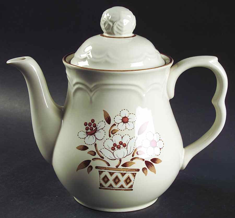 Mayblossom Brown Coffee Pot & Lid by Hearthside-1