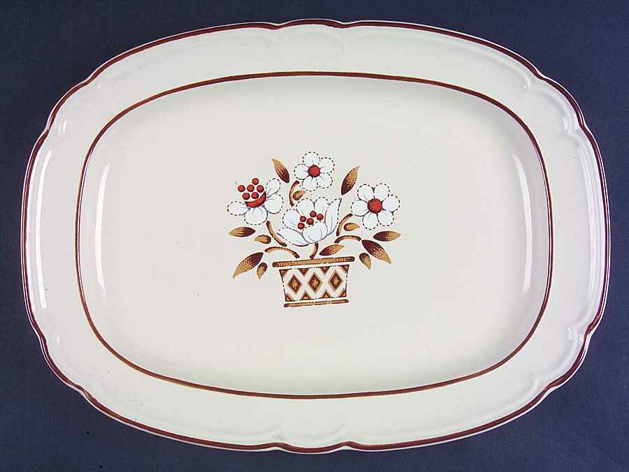 Mayblossom Brown 12" Oval Serving Platter by Hearthside-1