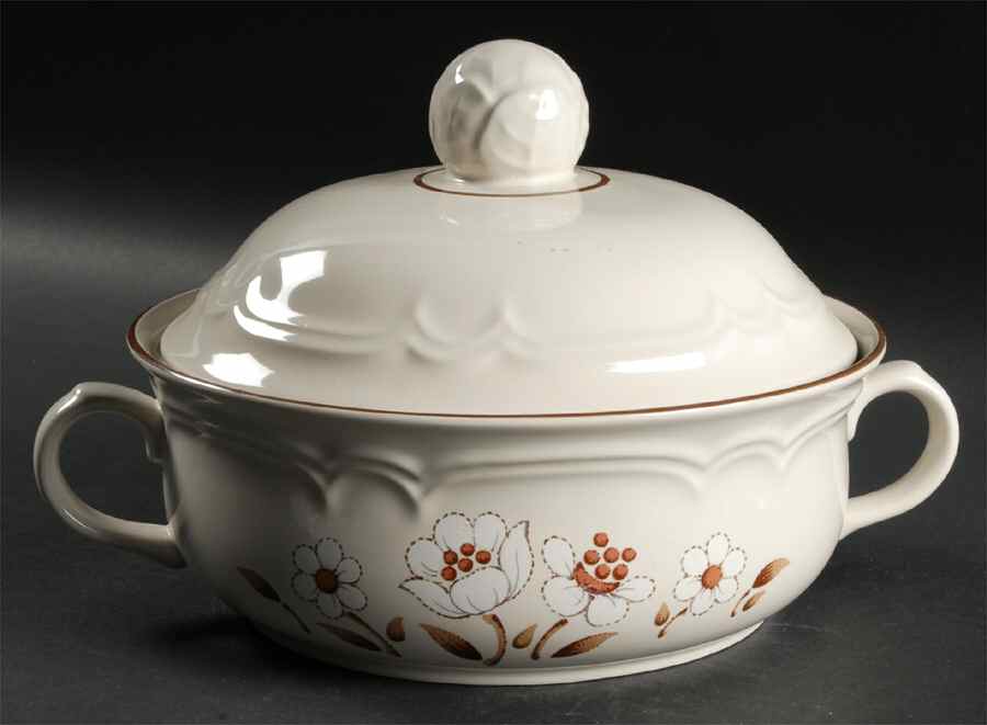 Mayblossom Brown Round Covered Vegetable by Hearthside-1