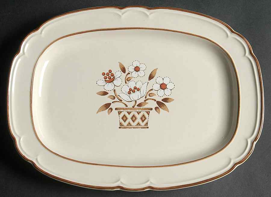 Mayblossom Brown 12" Oval Serving Platter by Hearthside-1