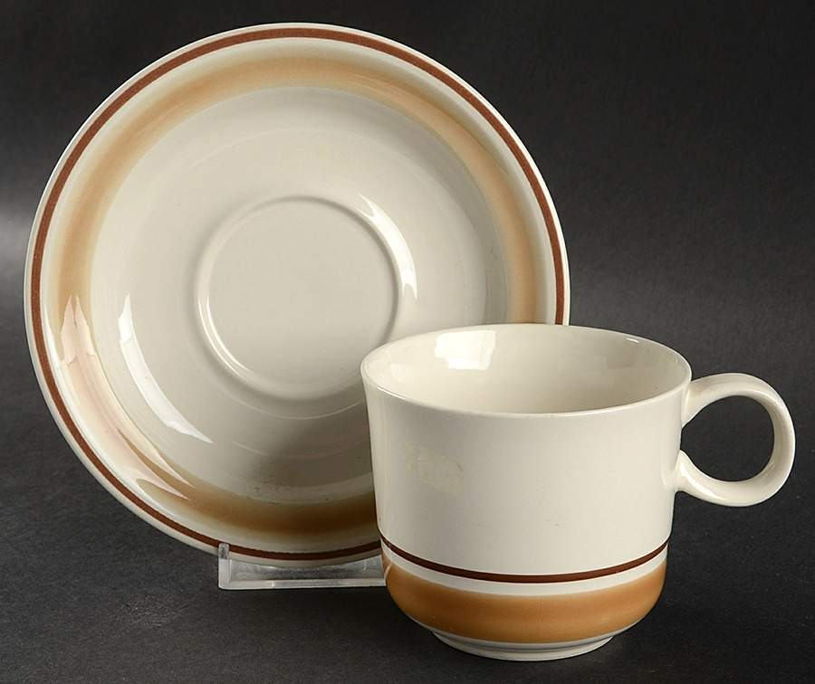 Water Colors Horizon Flat Cup & Saucer Set by Hearthside-1
