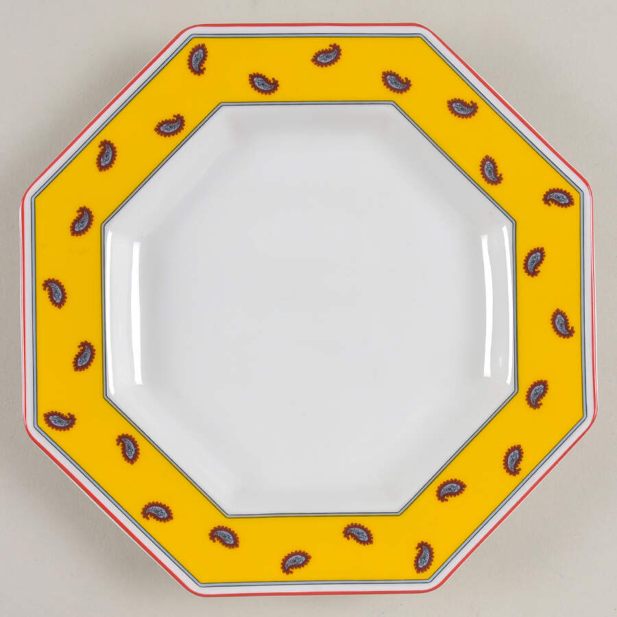 French Paisley Yellow Salad Plate by Daniel Hechter-1