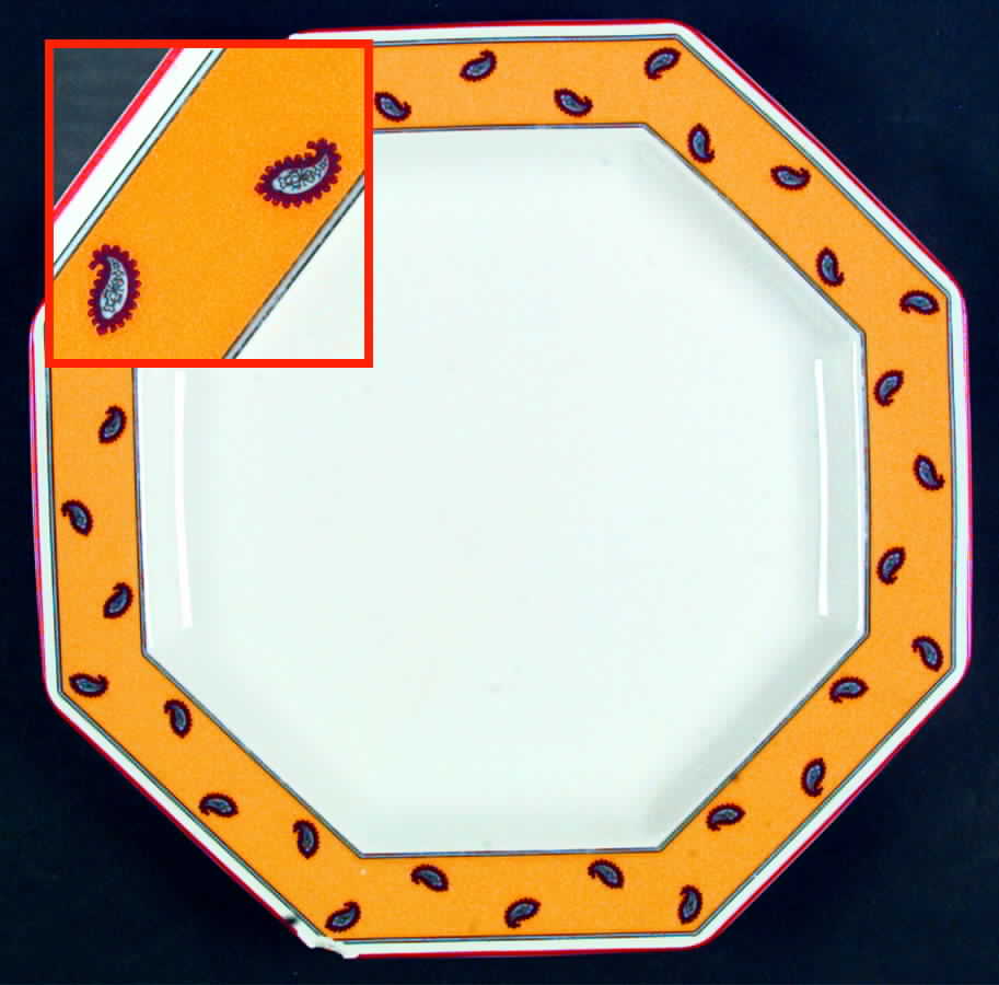 French Paisley Yellow Dinner Plate by Daniel Hechter-1