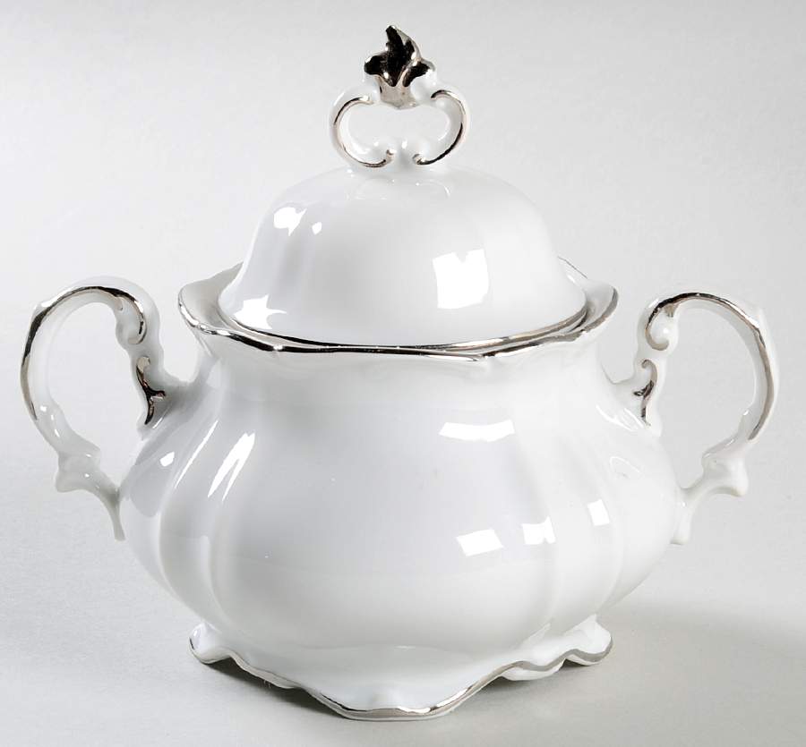Empire Platin Sugar Bowl & Lid by Hertel Jacob-1
