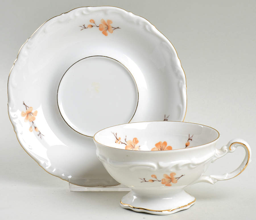 HEJ1 Footed Cup & Saucer Set by Hertel Jacob-1