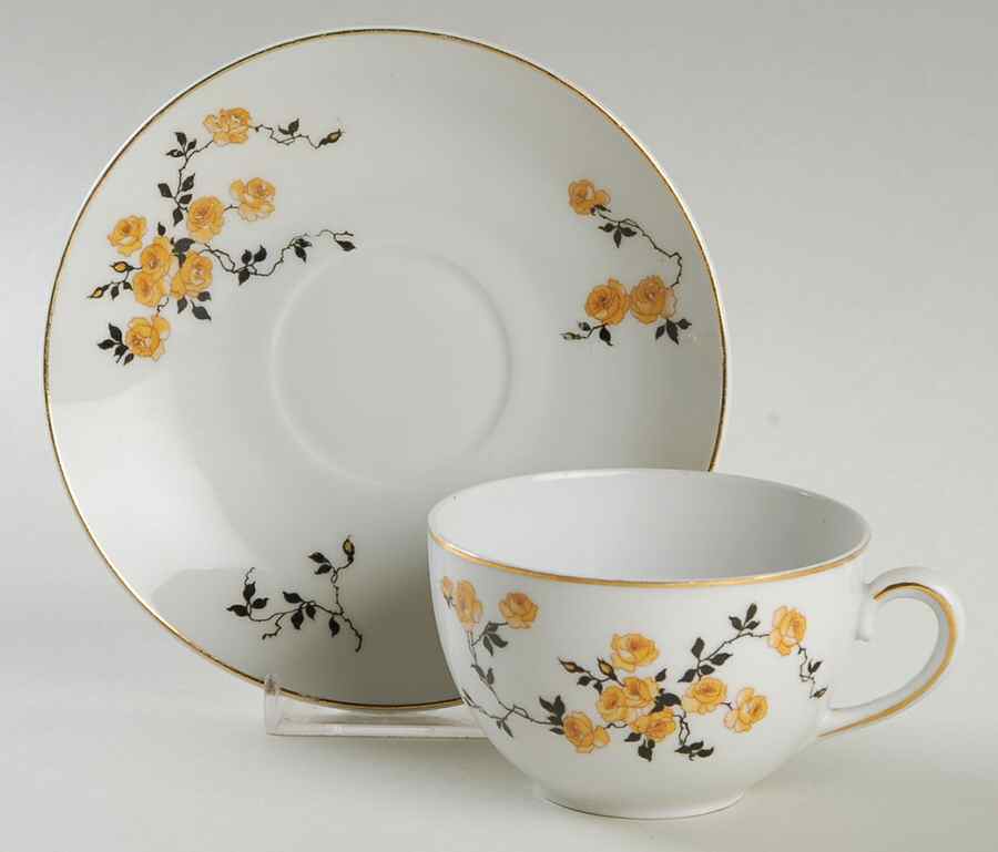 HEJ3 Flat Cup & Saucer Set by Hertel Jacob-1
