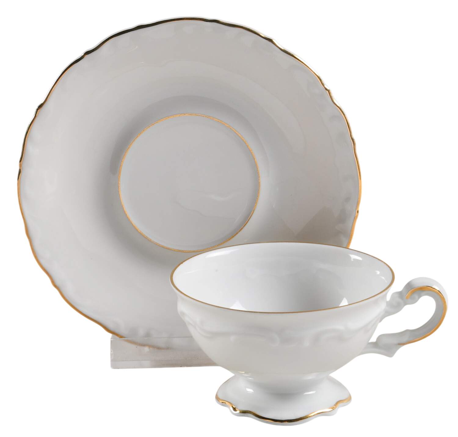 Margaret (Gold Trim) Demitasse Cup & Saucer Set by Hertel Jacob-1