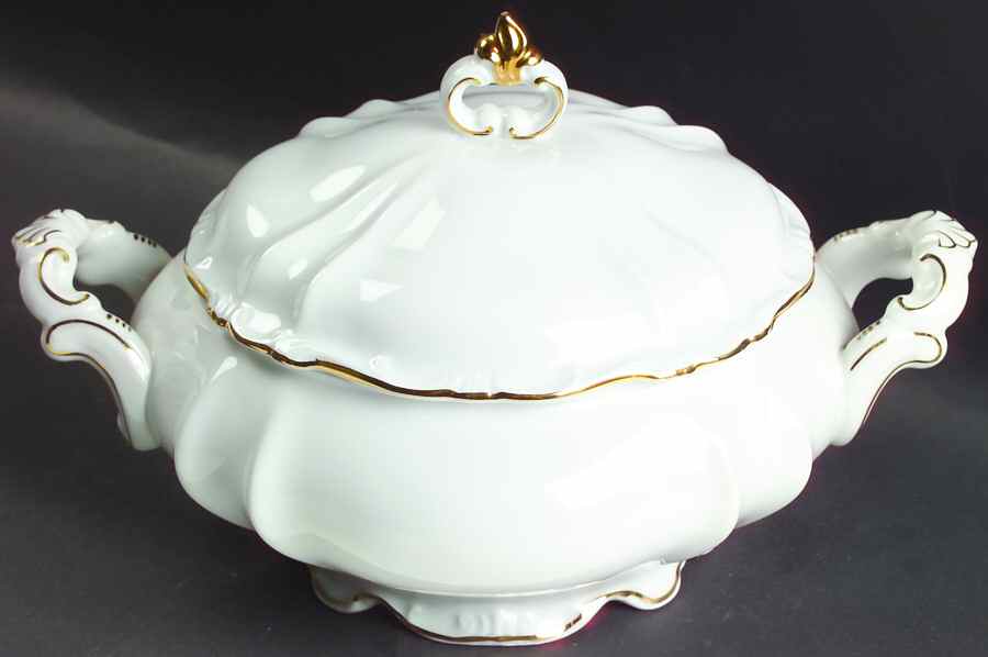 Margaret (Gold Trim) Round Covered Vegetable by Hertel Jacob-1