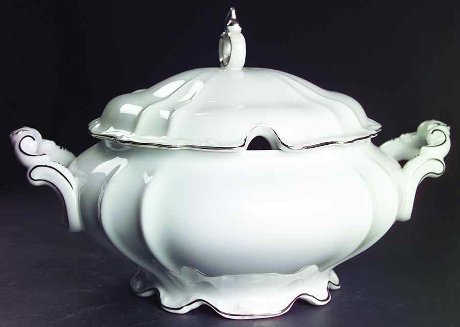 Margaret (Platinum Trim) Tureen &  Lid by Hertel Jacob-1