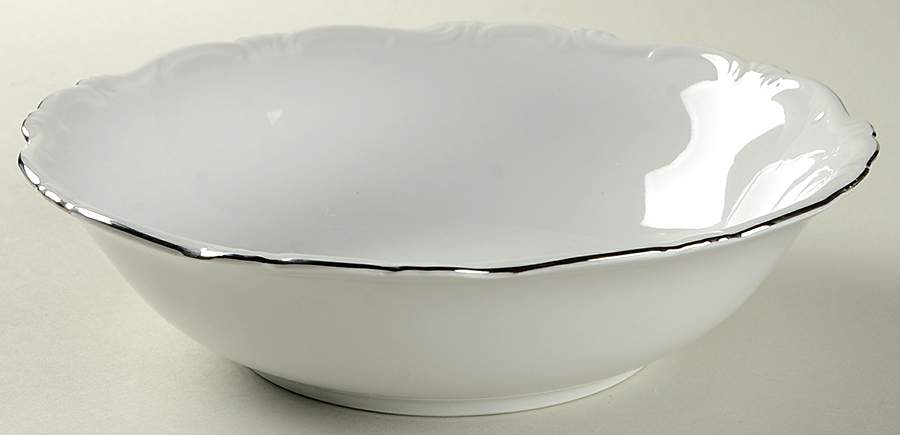 Margaret (Platinum Trim) 9" Round Vegetable Bowl by Hertel Jacob-1