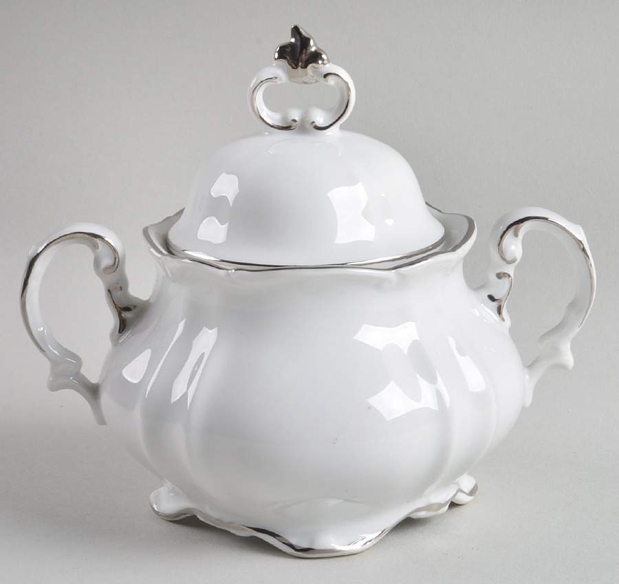 Margaret (Platinum Trim) Sugar Bowl & Lid by Hertel Jacob-1