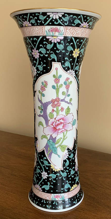 Black Dynasty (Sn) 10" Vase by Herend-1