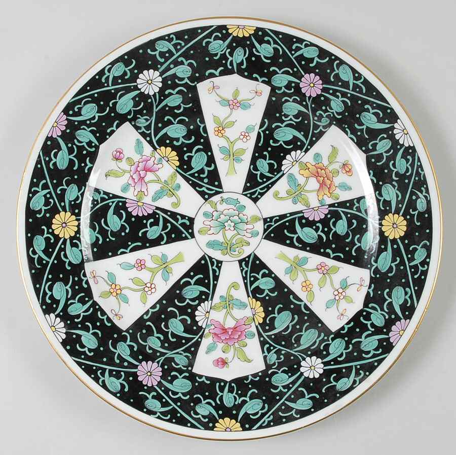Black Dynasty (Sn) Service Plate (Charger) by Herend-1