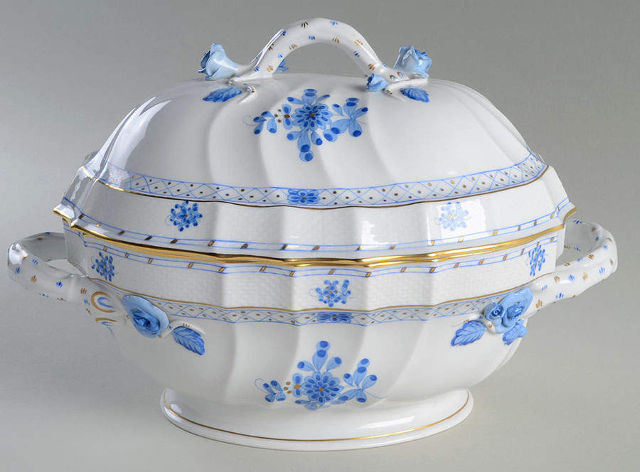 Blue Garden (Wb) Oval Tureen & Lid by Herend-1