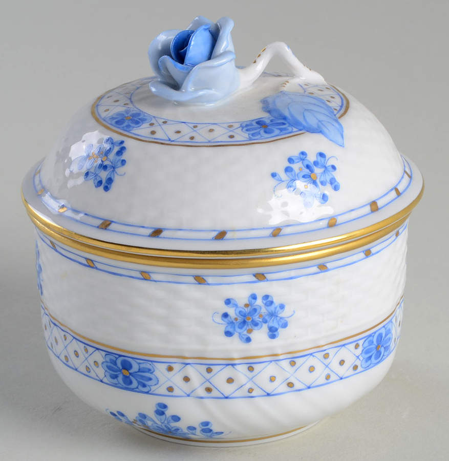 Blue Garden (Wb) Sugar Bowl & Lid by Herend-1