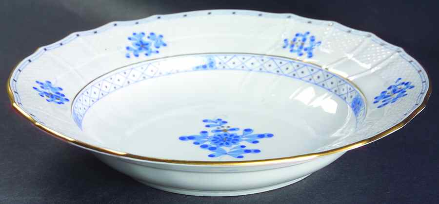 Blue Garden (Wb) Large Rim Soup Bowl by Herend-1