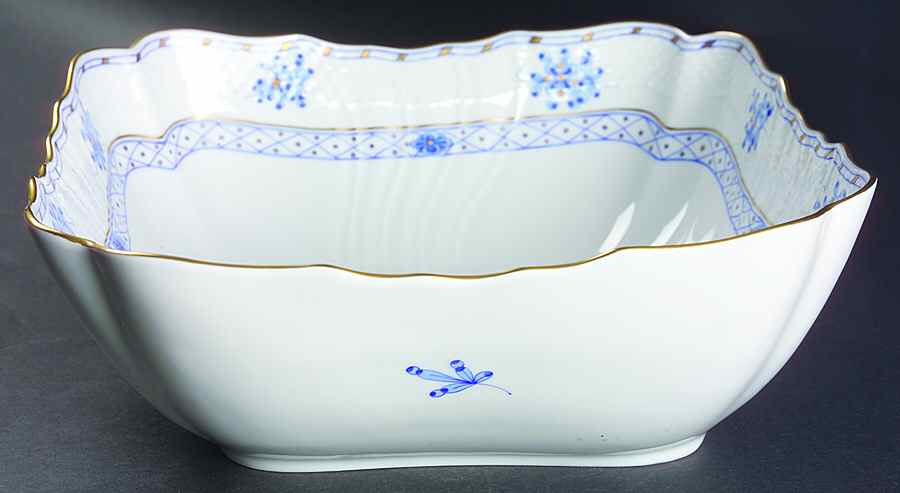 Blue Garden (Wb) 10" Square Salad Serving Bowl by Herend-1