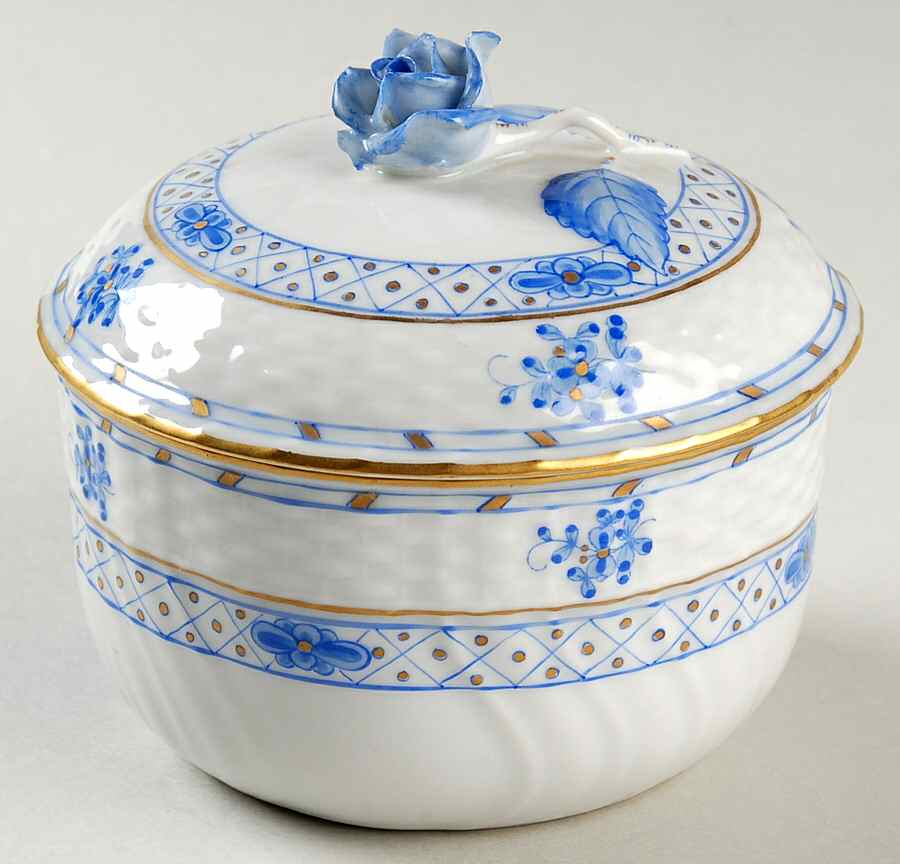 Blue Garden (Wb) Sugar Bowl & Lid by Herend-1