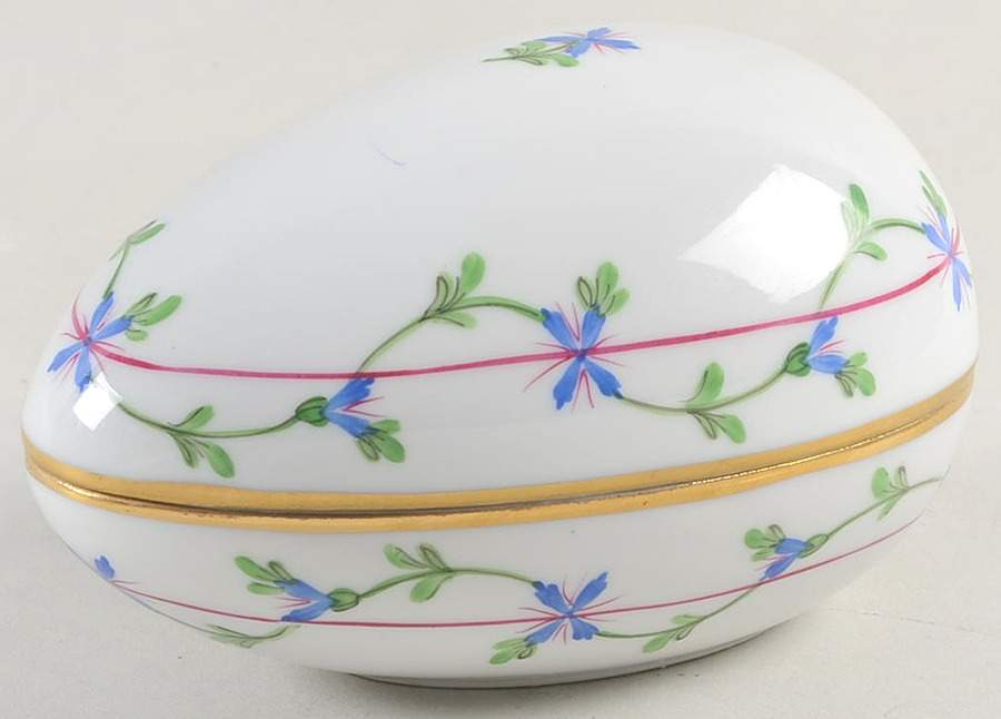 Blue Garland (PBG) Small Egg Bon Bon & Lid by Herend-1