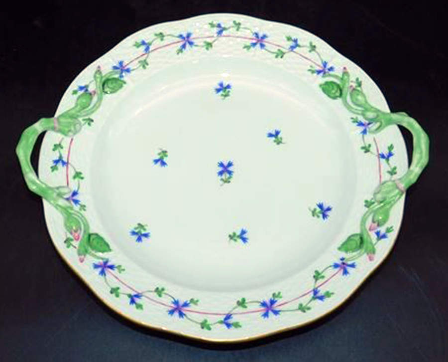 Blue Garland (PBG) 10" Round Handled Tray by Herend-1