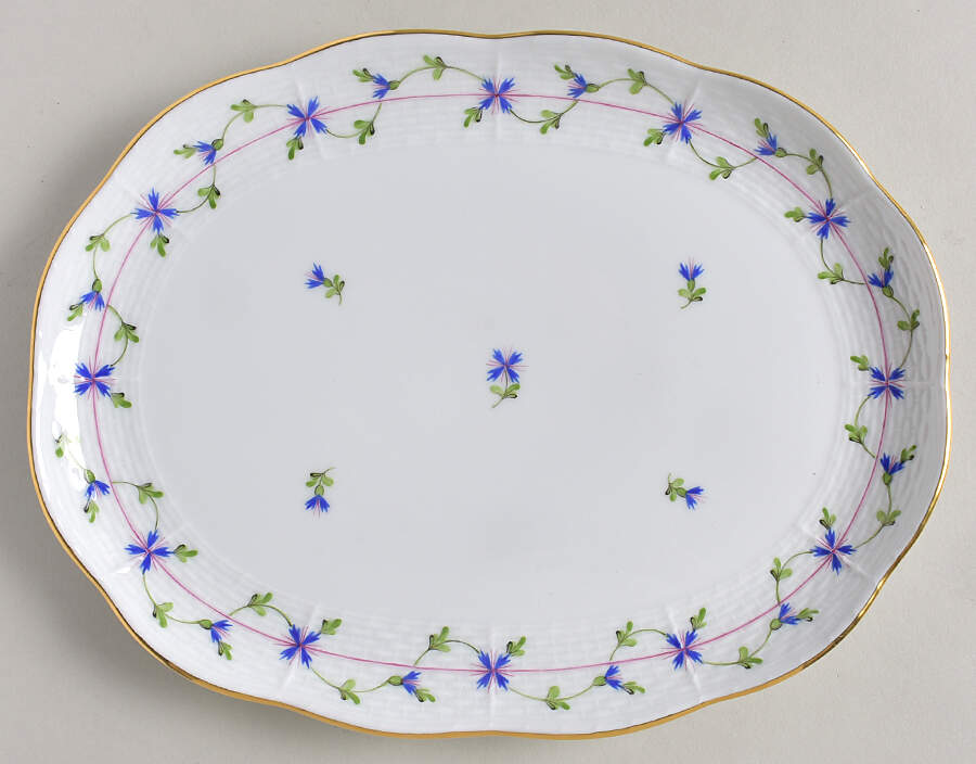 Blue Garland (PBG) 10" Oval Tray by Herend-1