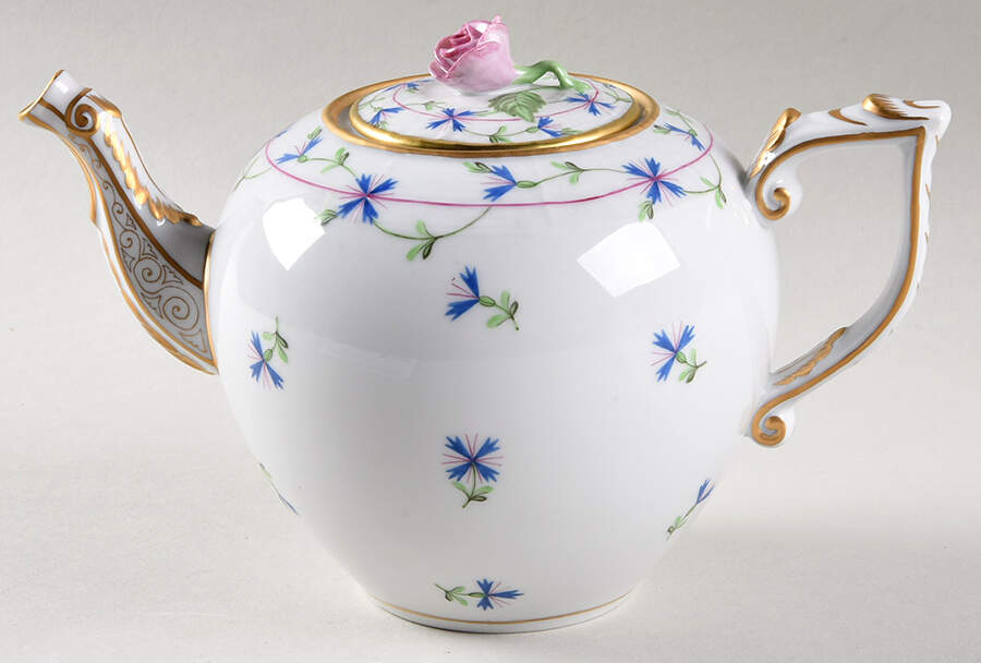 Blue Garland (PBG) Small Teapot & Lid by Herend-1