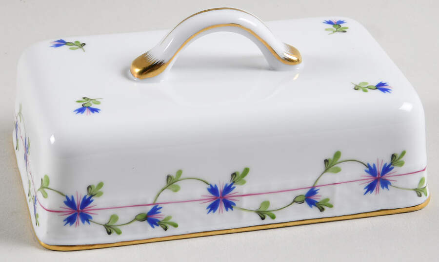 Blue Garland (PBG) Lid for Rectangular Butter by Herend-1