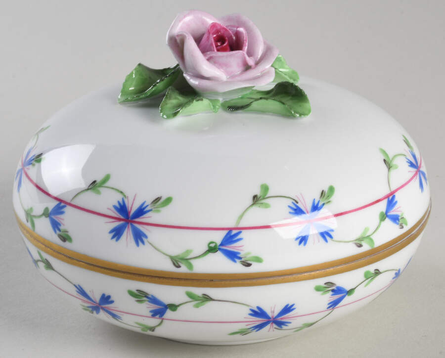 Blue Garland (PBG) Bon Bon & Lid by Herend-1