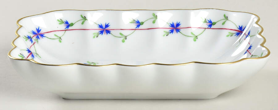 Blue Garland (PBG) Oblong Nut Dish by Herend-1