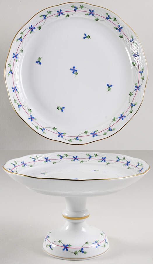 Blue Garland (PBG) Round Compote (Height X Width) by Herend-1