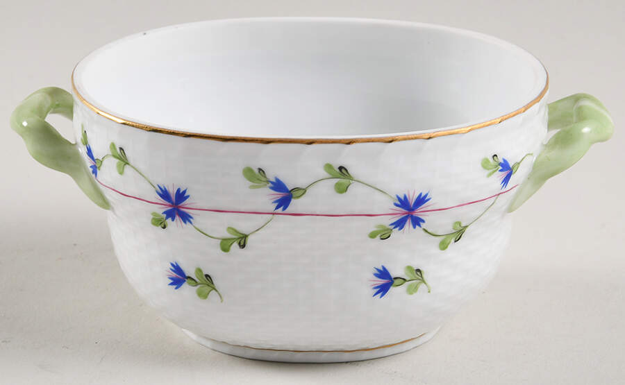 Blue Garland (PBG) 4" Oval Bon Bon No Lid by Herend-1