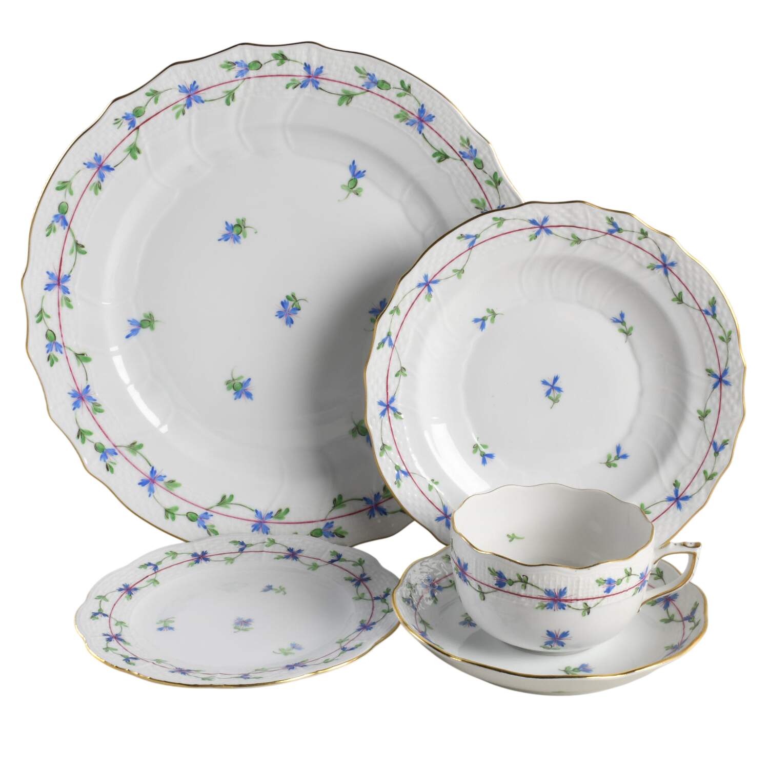 Blue Garland (PBG) 40 Piece Estate Set by Herend-1