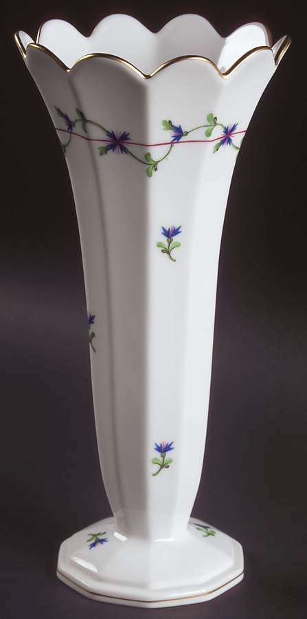 Blue Garland (PBG) 8" Scalloped Vase by Herend-1