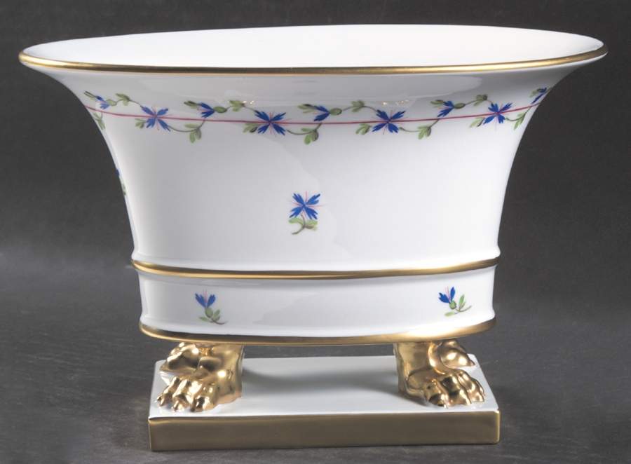 Blue Garland (PBG) 5" Oval Footed Urn by Herend-1