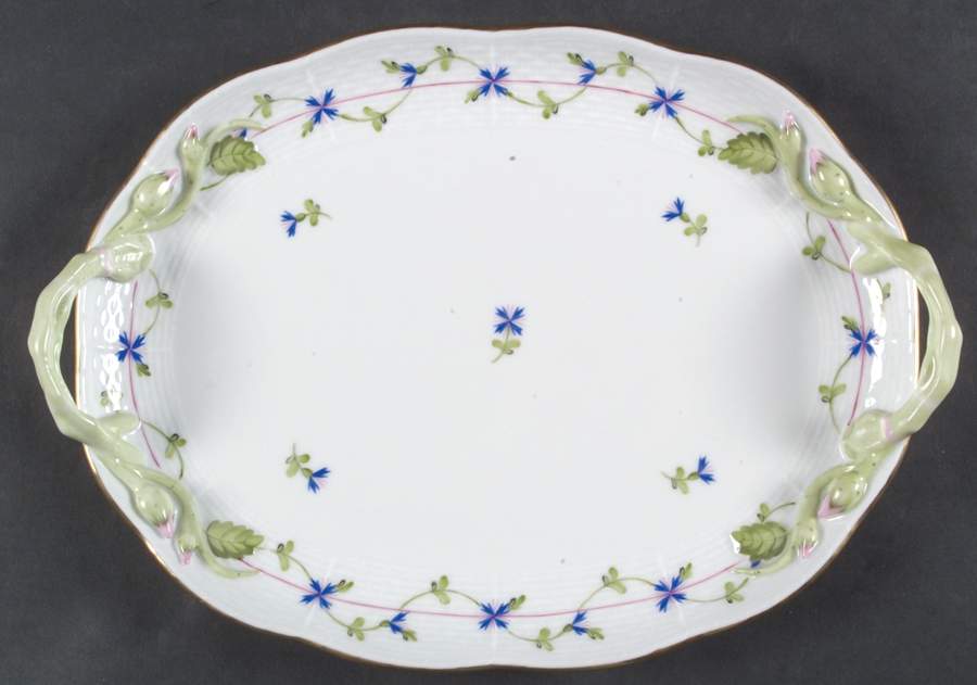 Blue Garland (PBG) 11" Oval Handled Tray by Herend-1