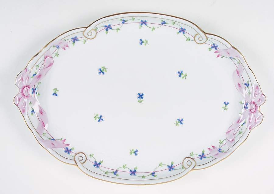 Blue Garland (PBG) 15" Oval Tray by Herend-1