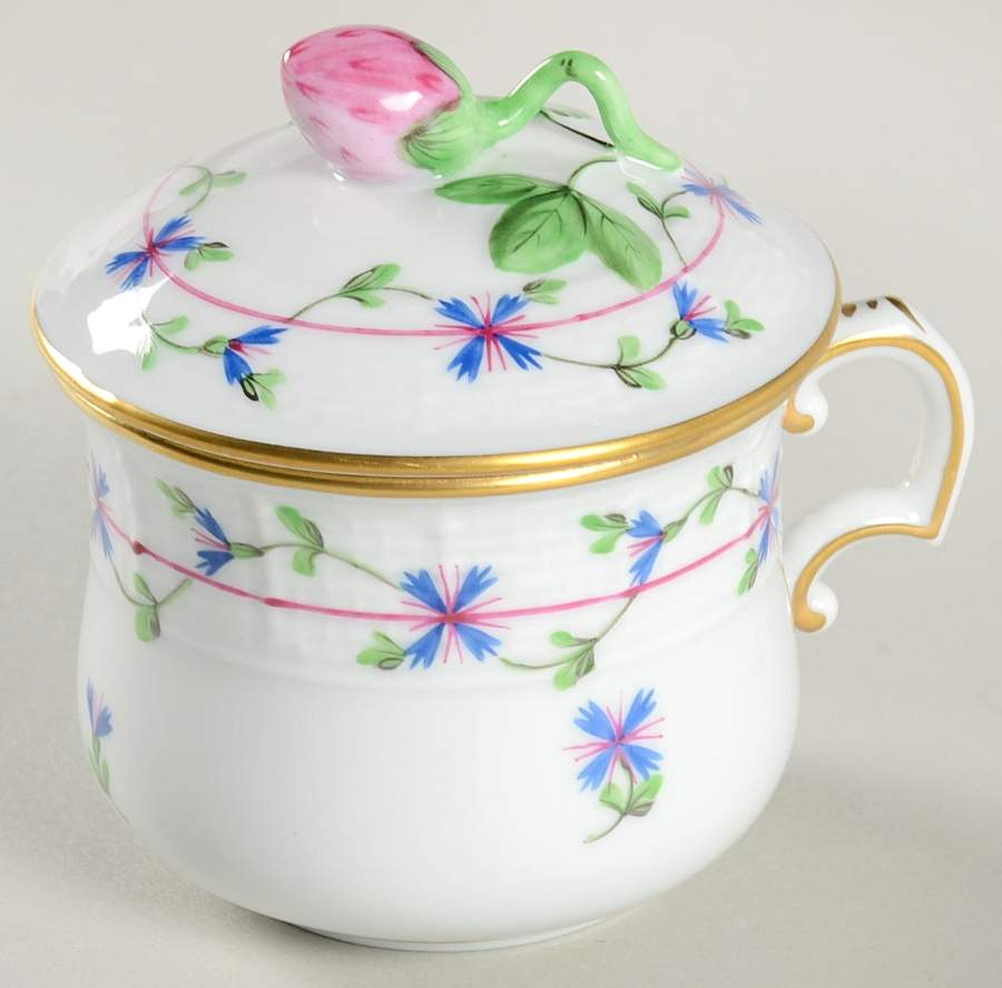 Blue Garland (PBG) Pot de Creme (2 Pc)-Lid & Base by Herend-1