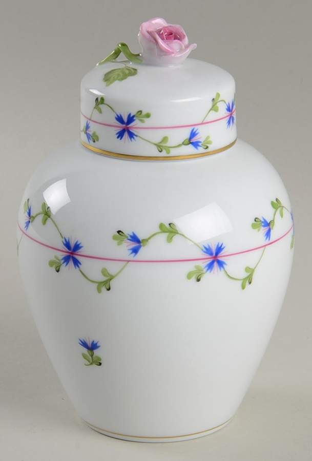 Blue Garland (PBG) Tea Caddy & Lid by Herend-1
