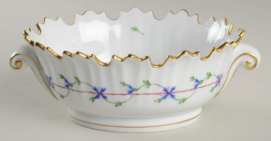 Blue Garland (PBG) Oval Open Candy Dish by Herend-1